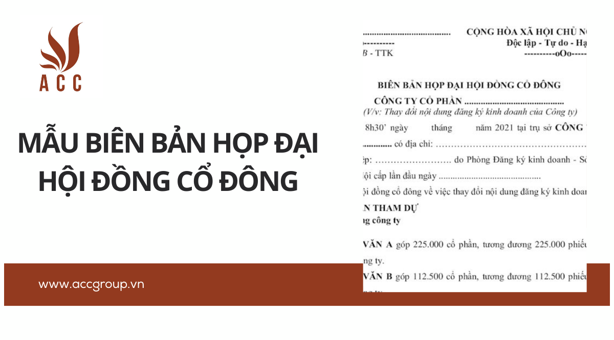 Mẫu biên bản họp đại hội đồng cổ đông