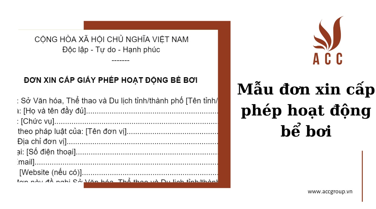 Mẫu đơn xin cấp phép hoạt động bể bơi