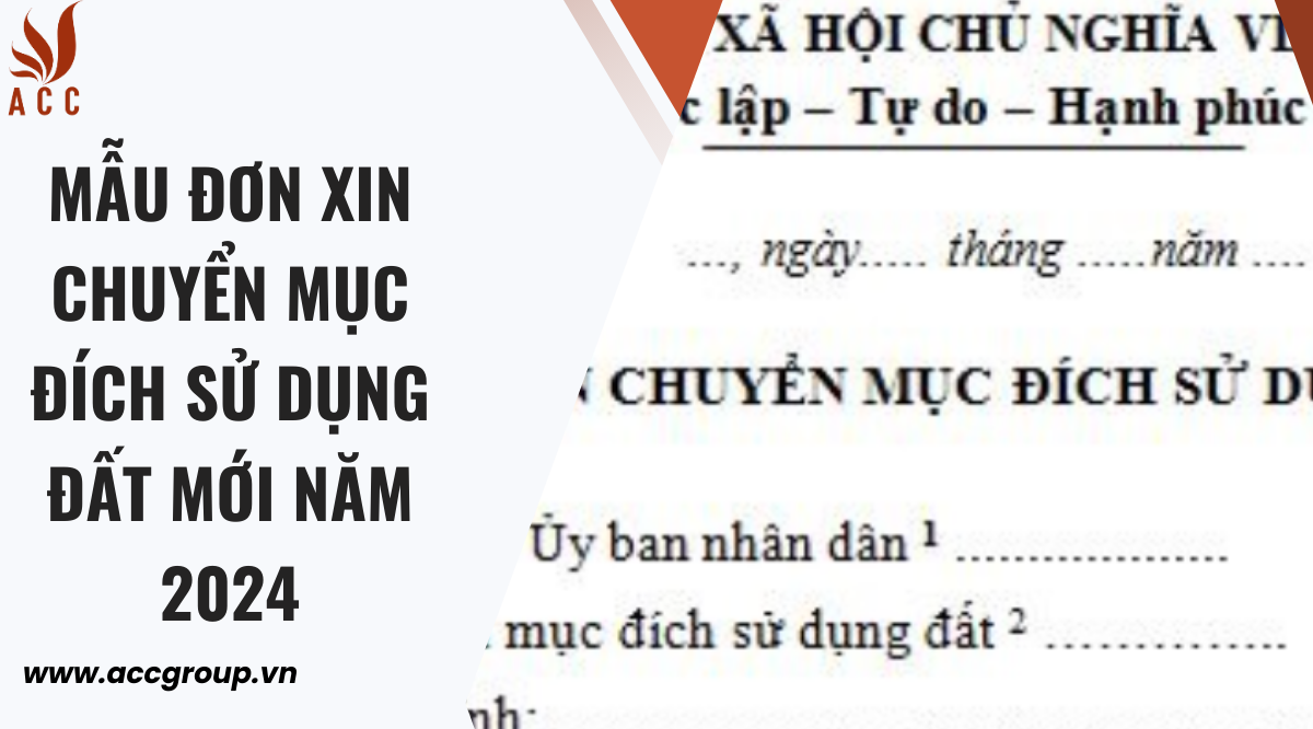 Mẫu đơn xin chuyển mục đích sử dụng đất mới năm 2024