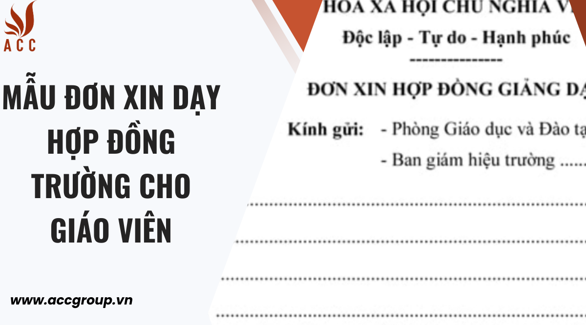 Mẫu đơn xin dạy hợp đồng trường cho giáo viên
