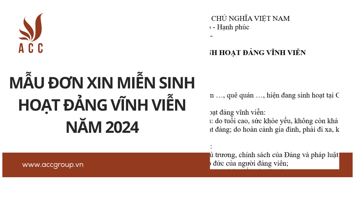 Mẫu đơn xin miễn hoạt động Đảng vĩnh viễn năm 2024
