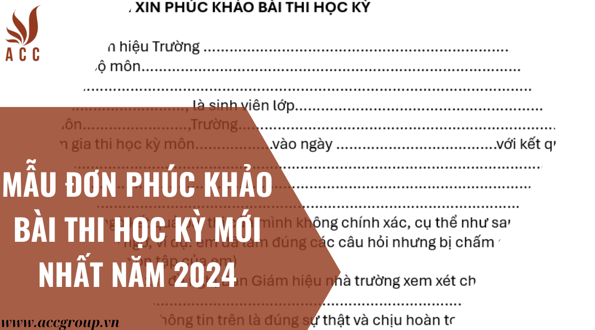 Mẫu đơn xin phúc khảo bài thi học kỳ mới nhất năm 2024