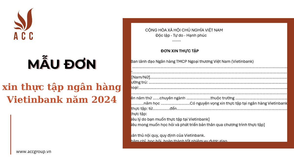 Mẫu đơn xin thực tập tại ngân hàng Vietinbank