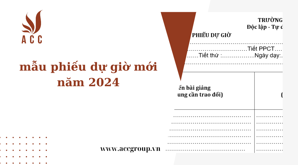 Mẫu phiếu dự giờ mới năm 2024