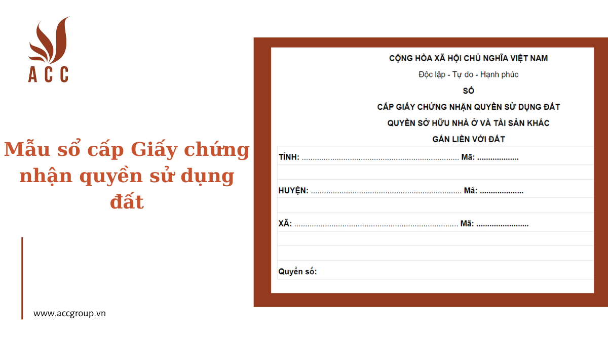Mẫu sổ cấp Giấy chứng nhận quyền sử dụng đất