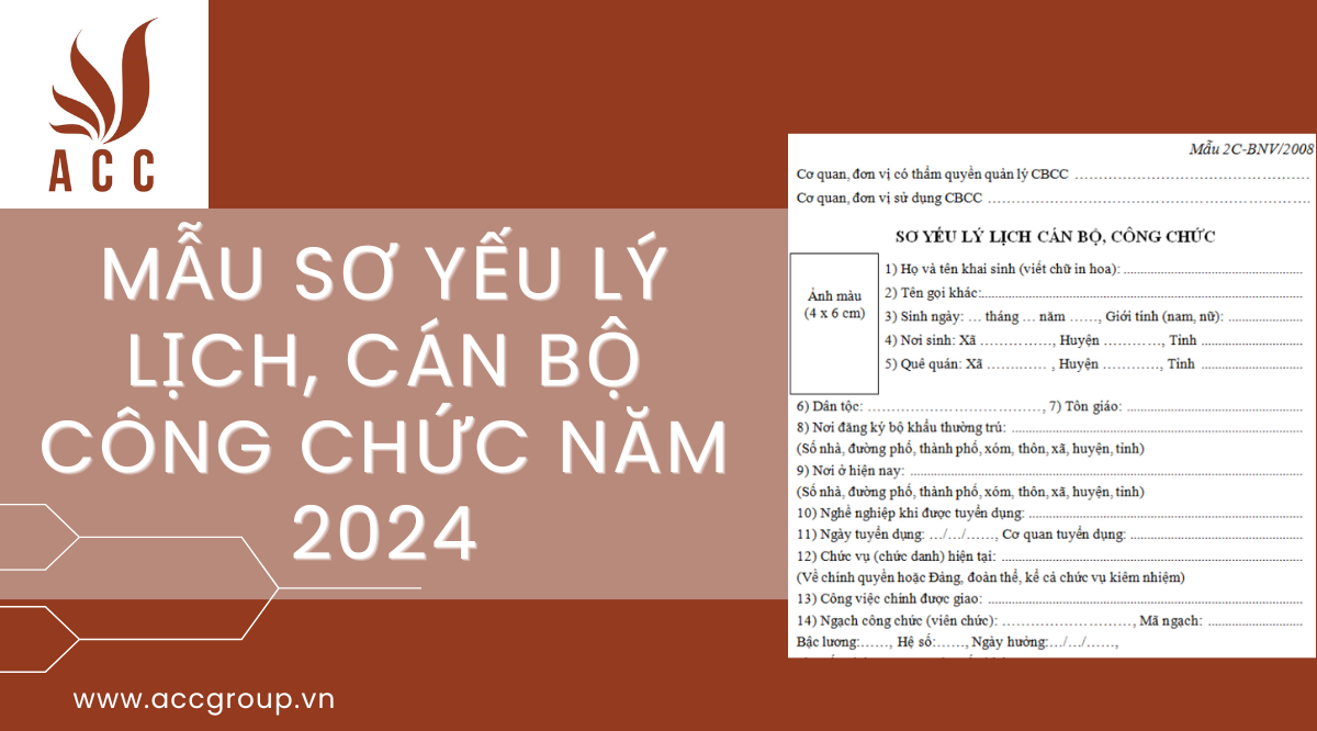 Mẫu sơ yếu lý lịch , cán bộ công chức năm 2024
