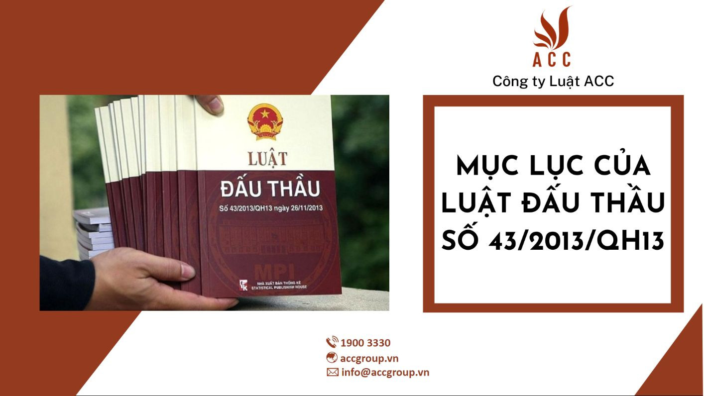 Mục lục của Luật Đấu thầu số 43/2013/QH13