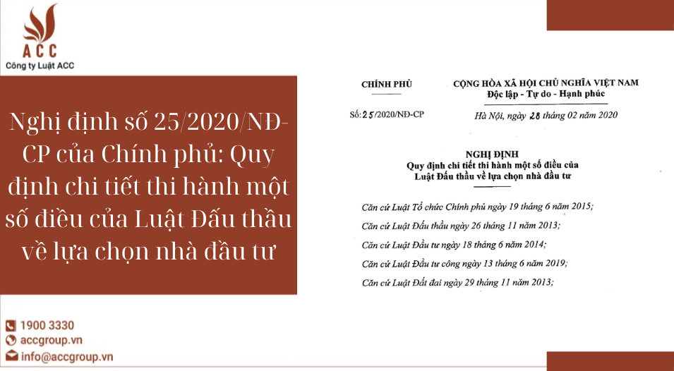 Nghị định số 25/2020/NĐ-CP của Chính phủ: Quy định chi tiết thi hành một số điều của Luật Đấu thầu về lựa chọn nhà đầu tư