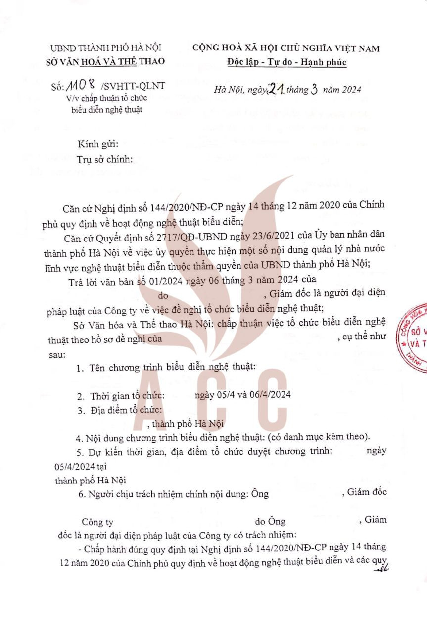 Giấy phép biểu diễn nghệ thuật