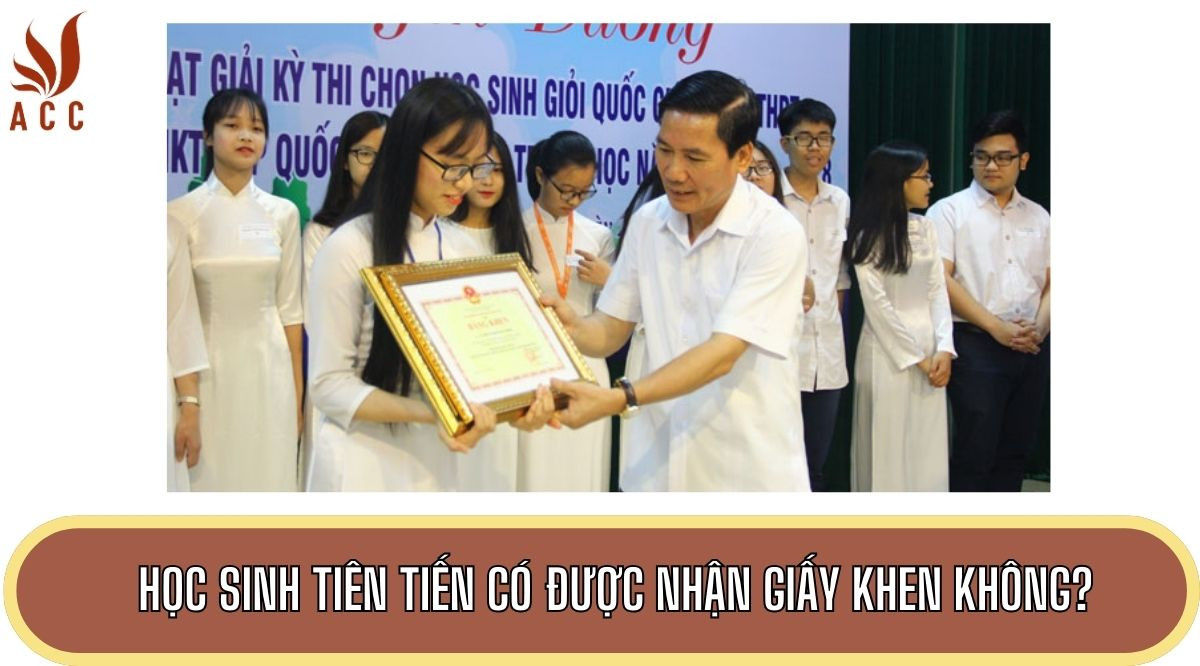 Học sinh tiên tiến có được giấy khen không?