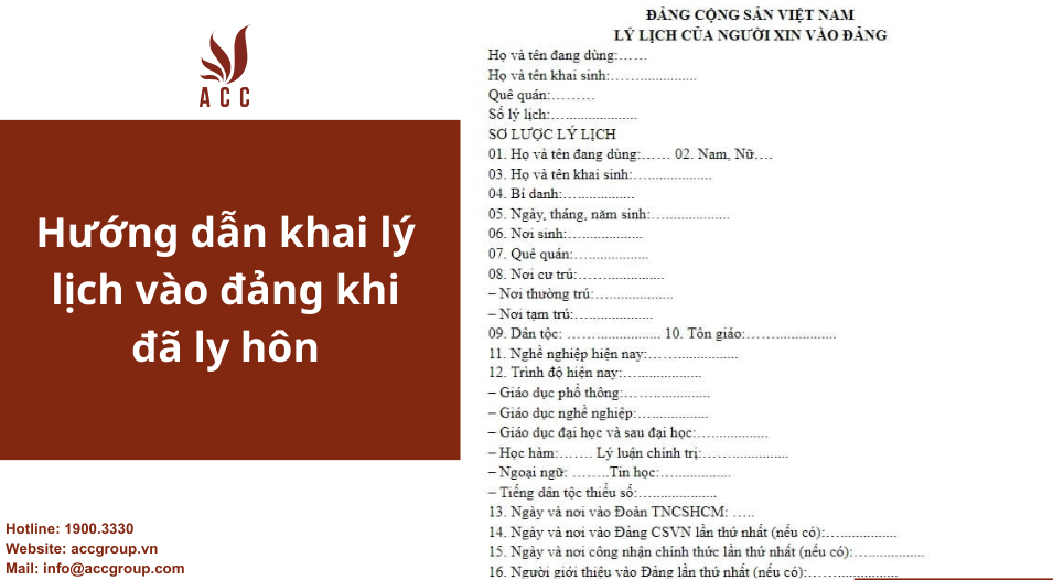 Hướng dẫn khai lý lịch vào đảng khi đã ly hôn