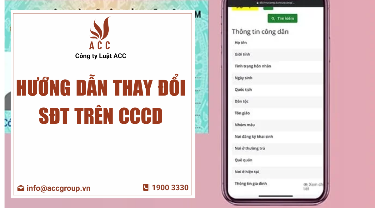 Hướng dẫn thay đổi SĐT trên CCCD