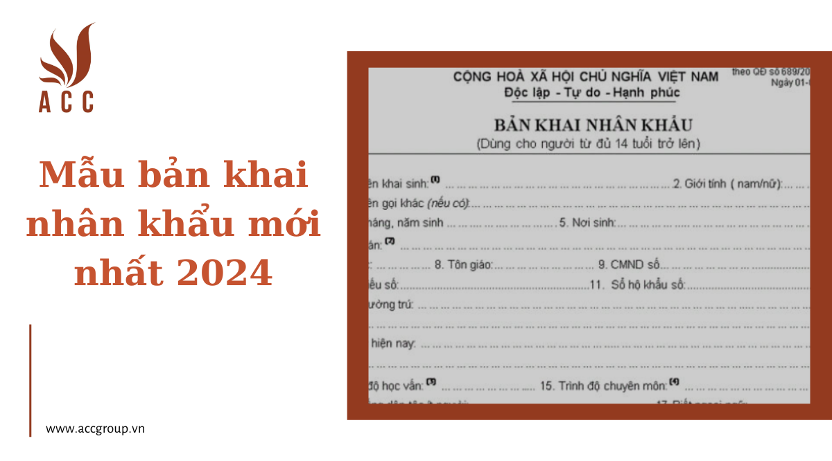 Mẫu bản khai nhân khẩu mới nhất 2024