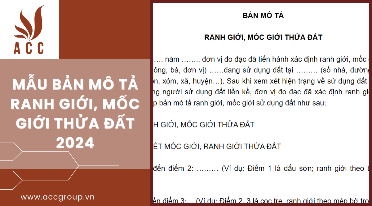 Mẫu bản mô tả ranh giới, mốc giới thửa đất 2024