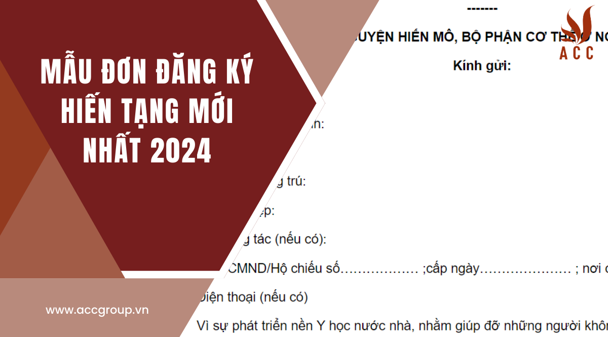 Mẫu đơn đăng ký hiến tạng mới nhất 2024