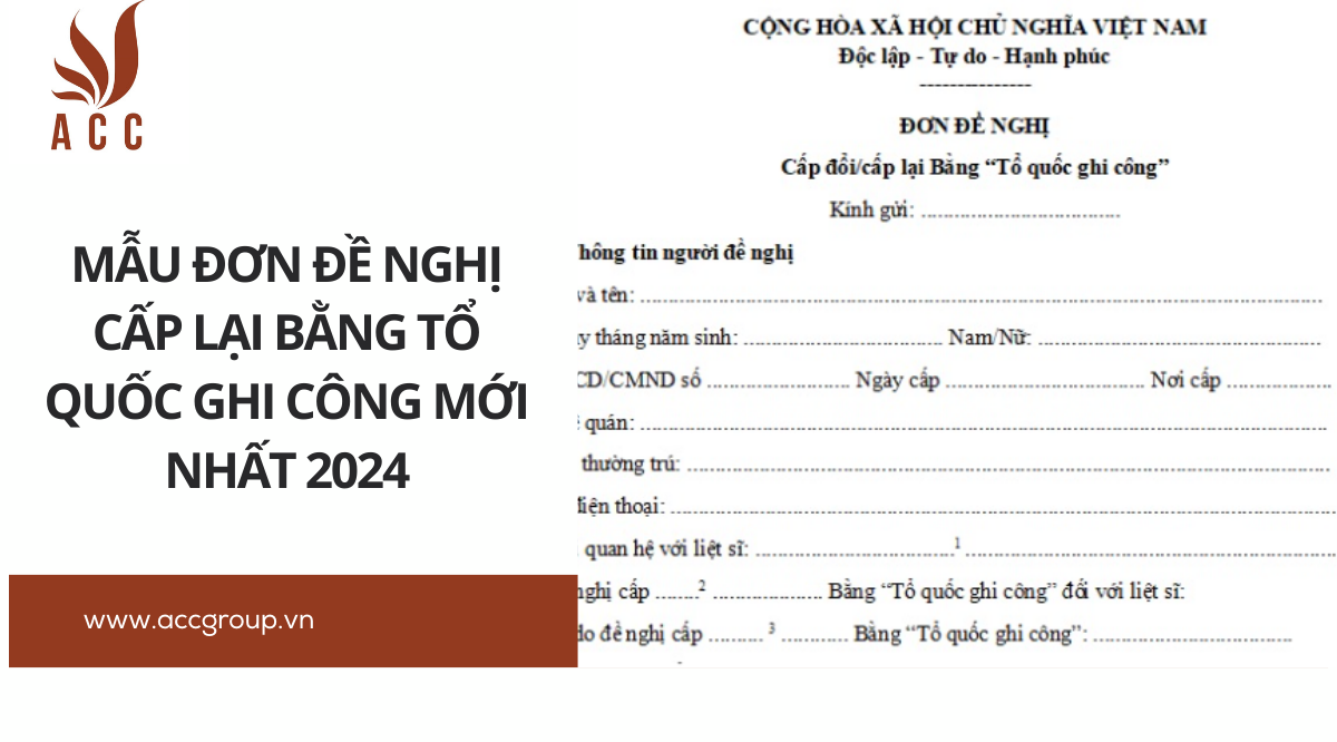 Mẫu đơn đề nghị cấp lại bằng Tổ quốc ghi công mới nhất 2024