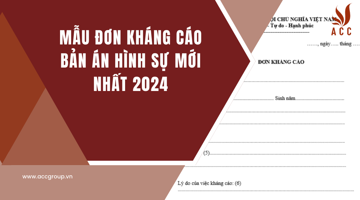 Mẫu đơn kháng cáo bản án hình sự mới nhất 2024