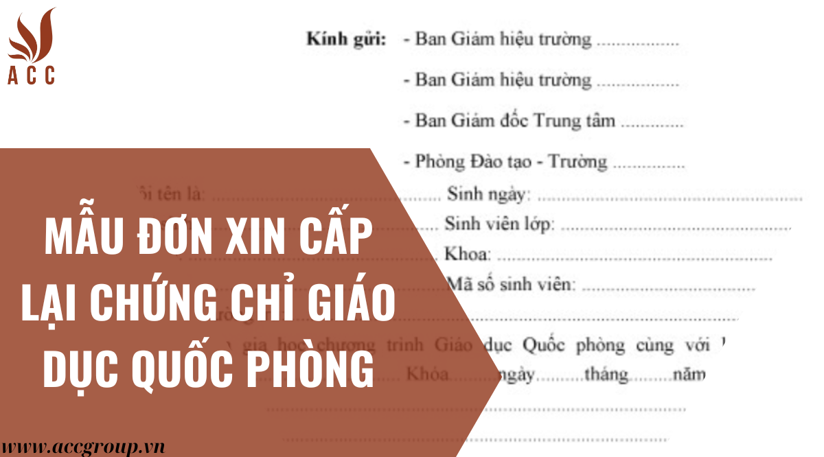 Mẫu đơn xin cấp lại chứng chỉ giáo dục quốc phòng