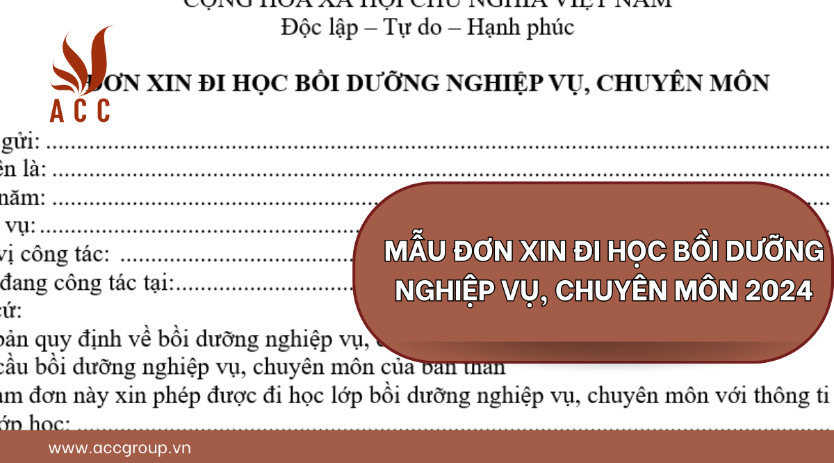 Mẫu đơn xin đi học bồi dưỡng nghiệp vụ, chuyên môn 2024