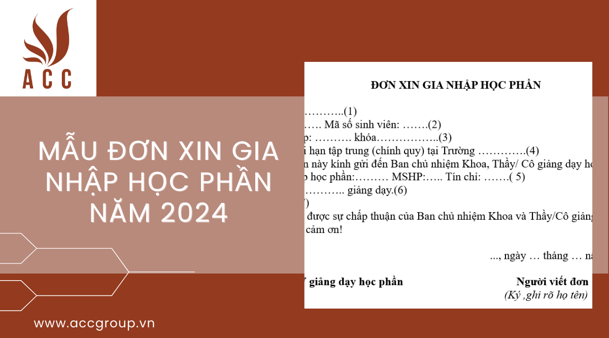 Mẫu đơn xin gia nhập học phần năm 2024