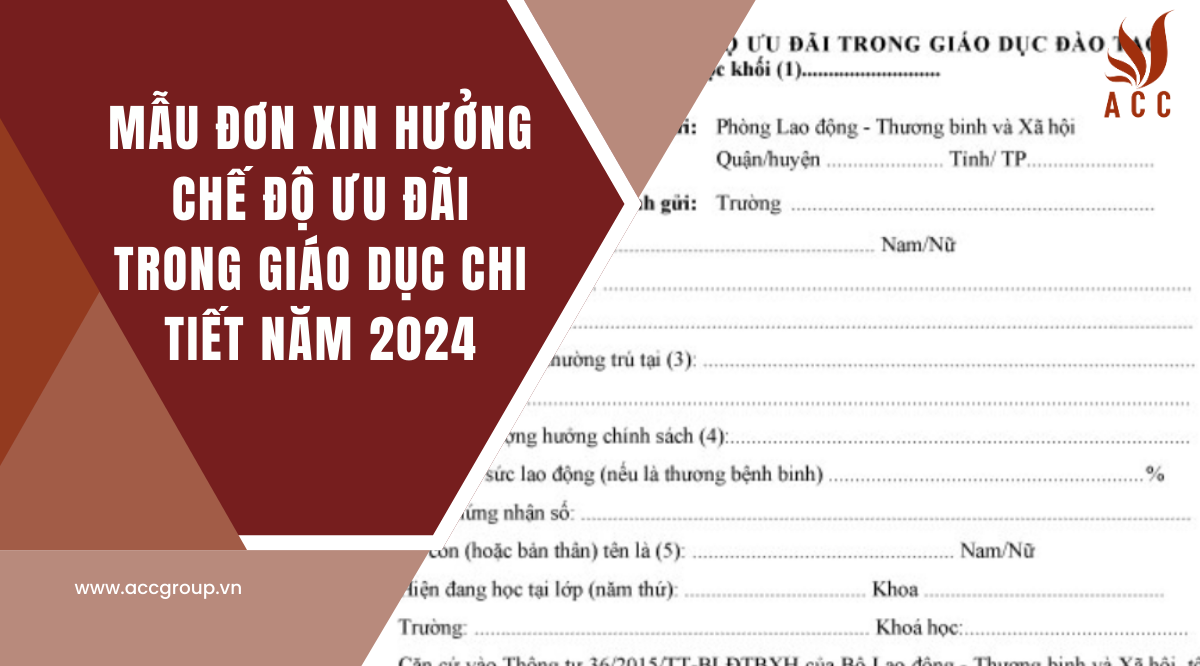 Mẫu đơn xin hưởng chế độ ưu đãi trong giáo dục chi tiết năm 2024