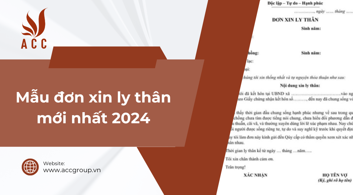 Mẫu đơn xin ly thân mới nhất 2024