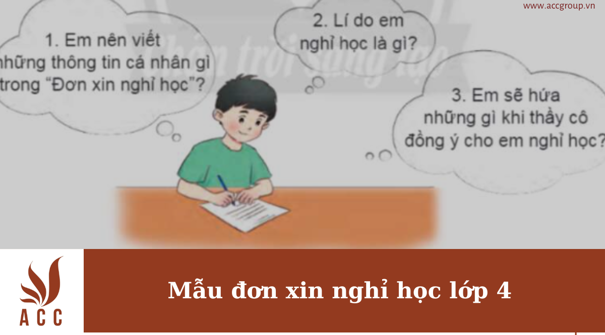 Mẫu đơn xin nghỉ học lớp 4