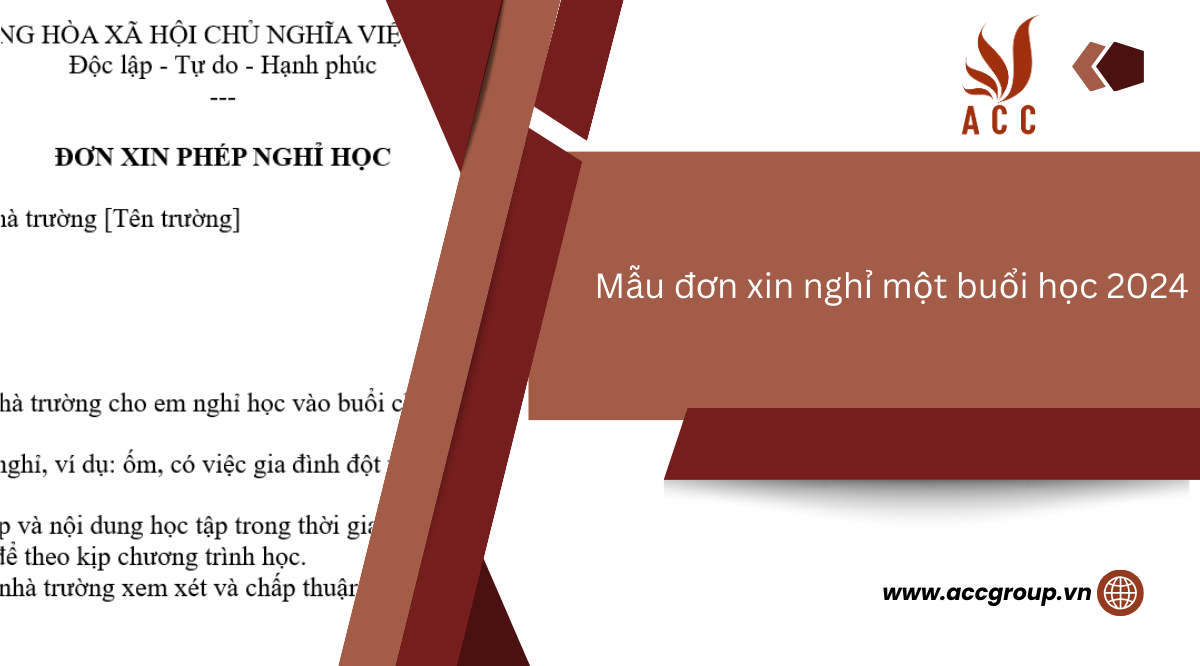 Mẫu đơn xin nghỉ một buổi học 2024