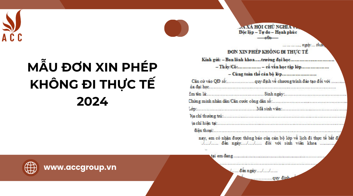 mẫu đơn xin phép không đi thực tế 2024