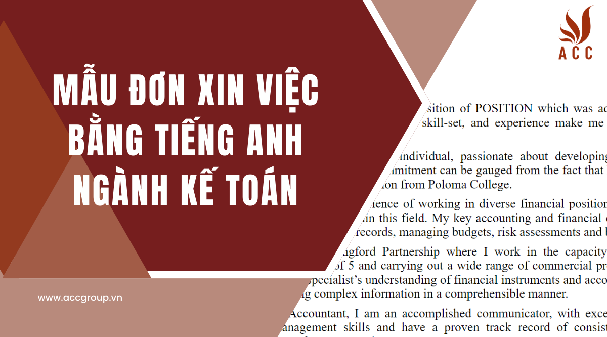 Mẫu đơn xin việc bằng tiếng anh ngành kế toán