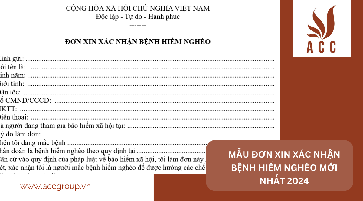 Mẫu đơn xin xác nhận bệnh hiểm nghèo mới nhất 2024