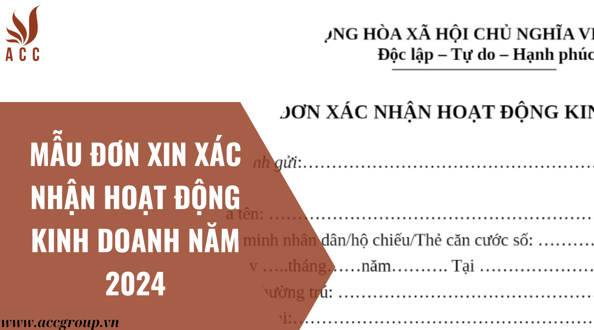 Mẫu đơn xin xác nhận hoạt động kinh doanh năm 2024