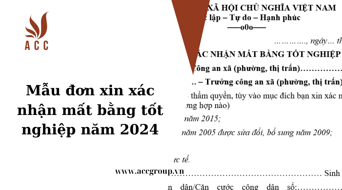 Mẫu đơn xin xác nhận mất bằng tốt nghiệp năm 2024