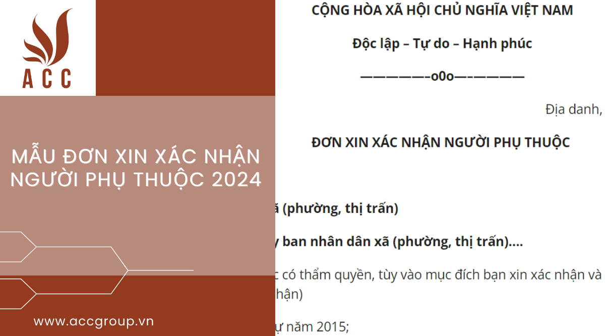 Mẫu đơn xin xác nhận người phụ thuộc 2024