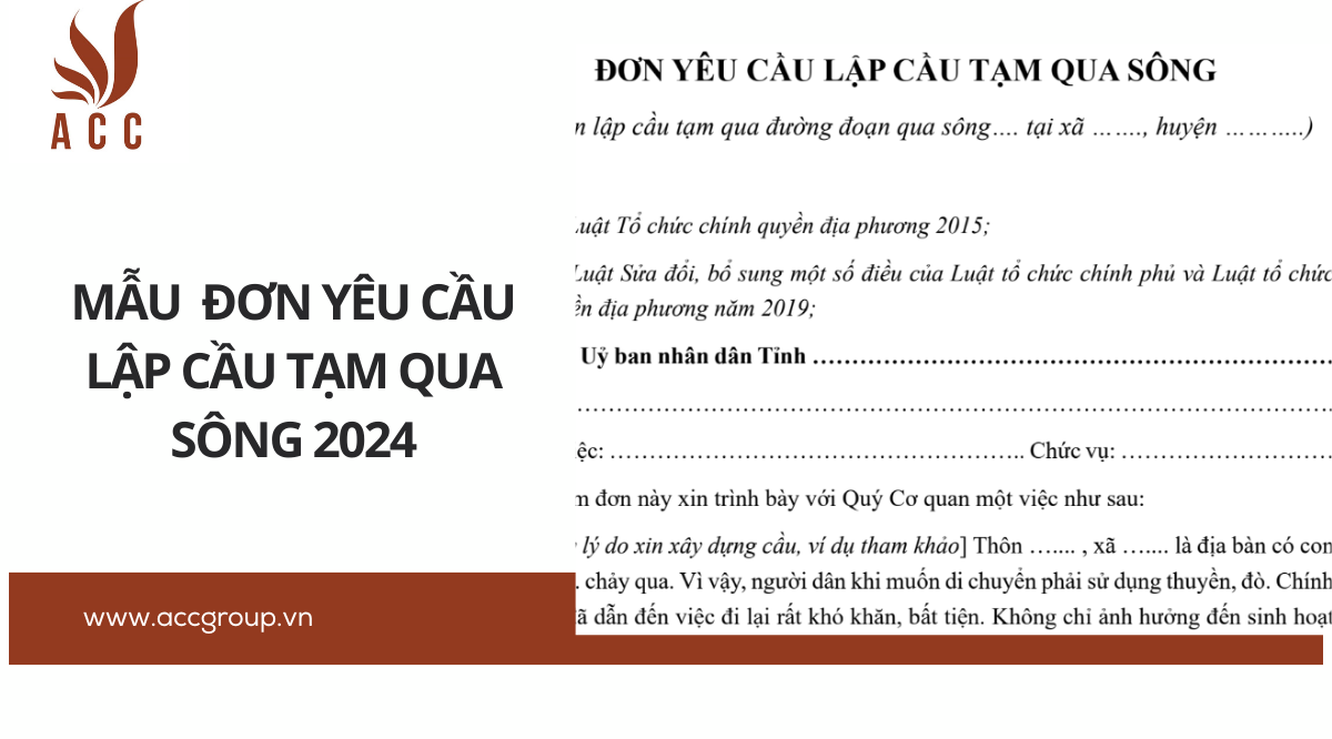 Mẫu đơn yêu cầu lập cầu tạm qua sông 2024