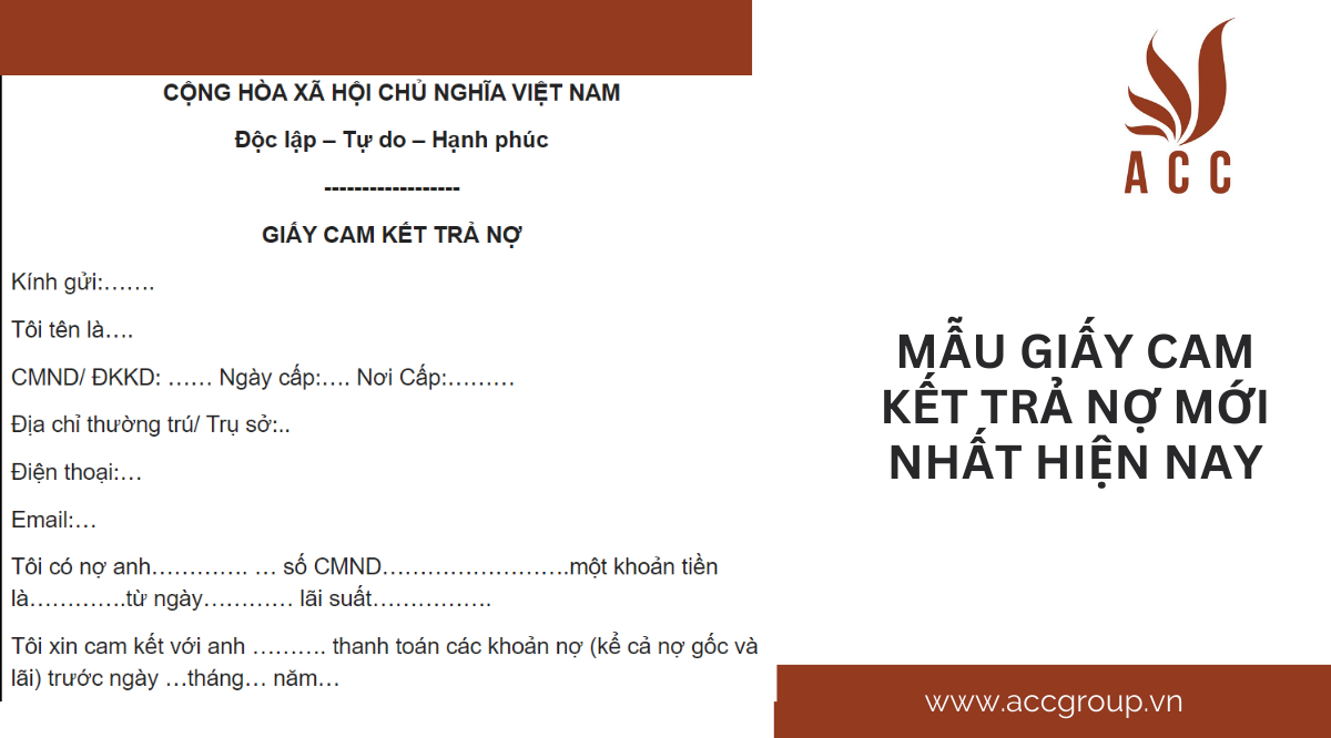 Mẫu giấy cam kết trả nợ mới nhất hiện nay