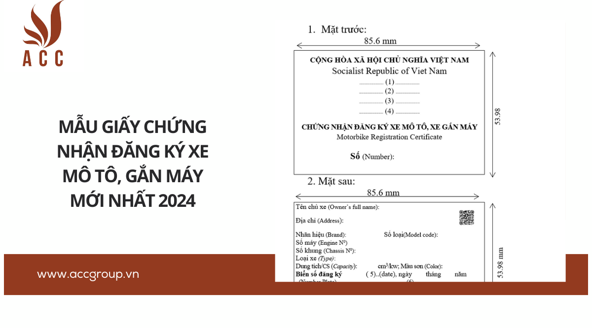 Mẫu giấy chứng nhận đăng ký xe mô tô, gắn máy mới nhất 2024
