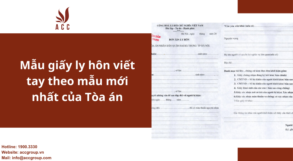 Mẫu giấy ly hôn viết tay theo mẫu mới nhất của Tòa án