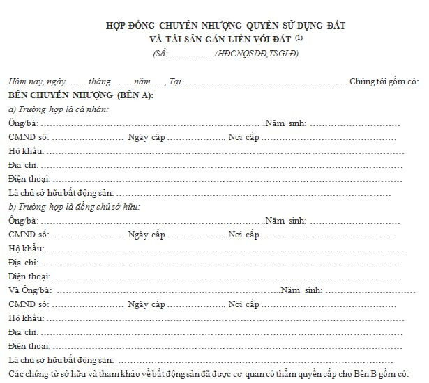 Mẫu hợp đồng bảo lãnh bằng giá trị quyền sử dụng đất