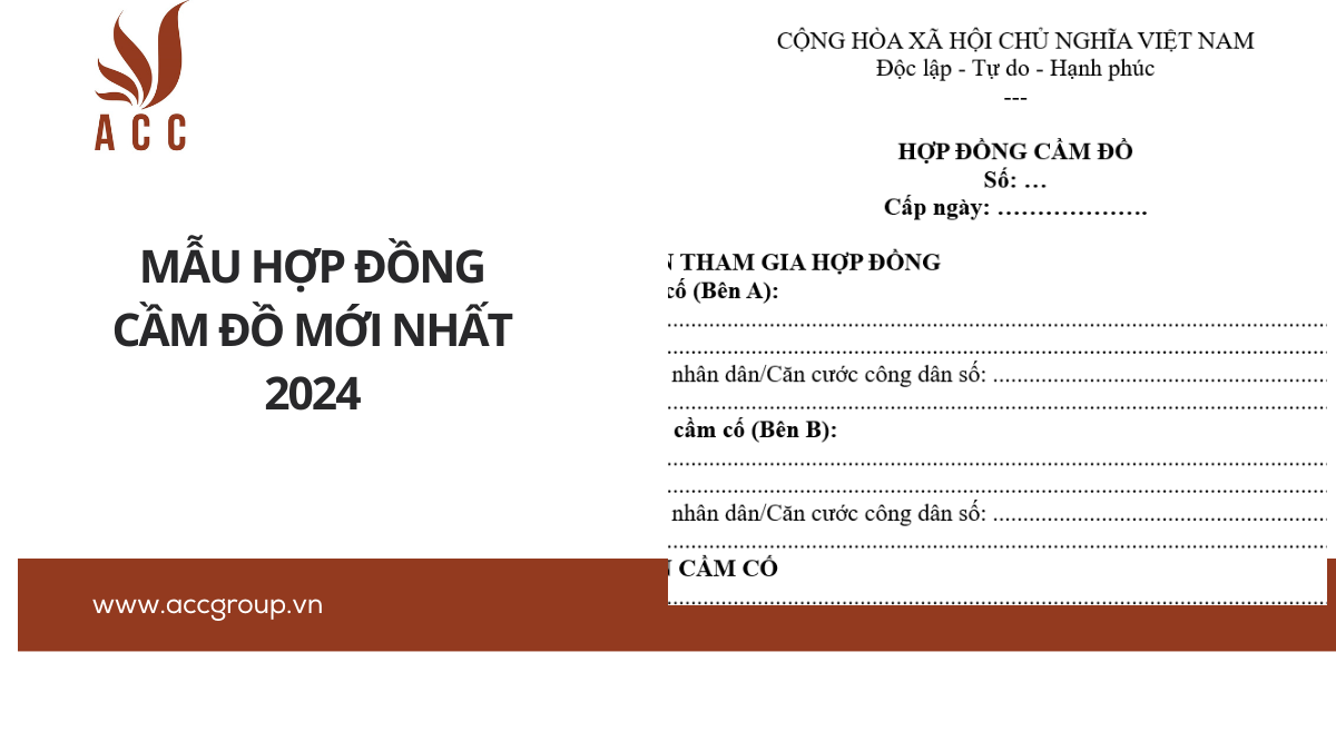 Mẫu hợp đồng cầm đồ mới nhất 2024