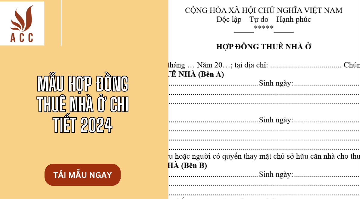 Mẫu hợp đồng thuê nhà ở chi tiết 2024