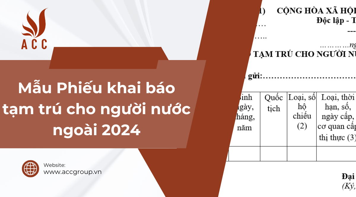 Mẫu Phiếu khai báo tạm trú cho người nước ngoài 2024
