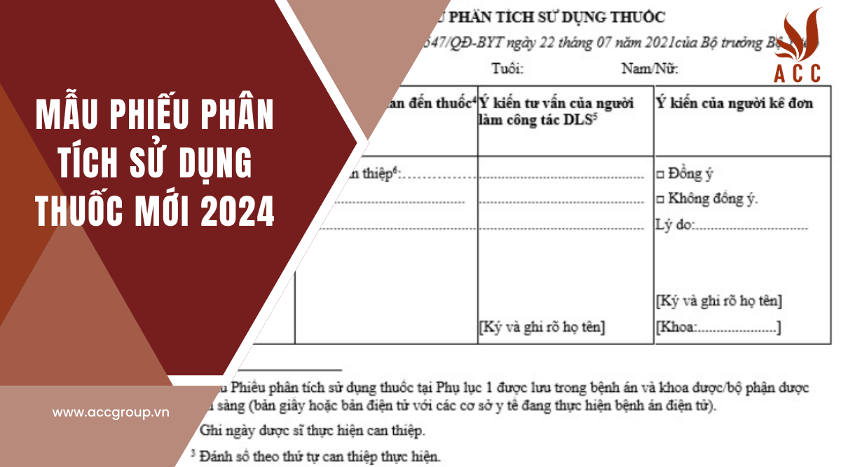 Mẫu Phiếu phân tích sử dụng thuốc mới 2024