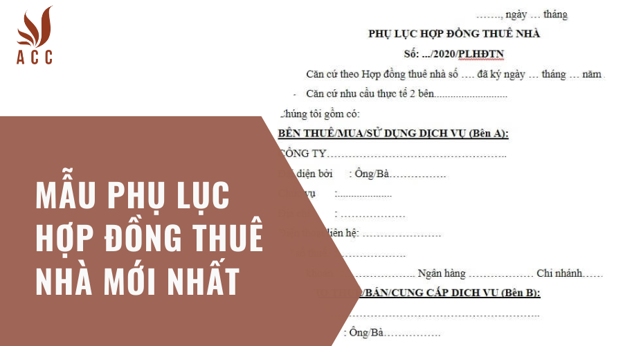 Mẫu phụ lục hợp đồng thuê nhà mới nhất