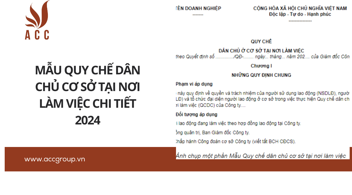 Mẫu Quy chế dân chủ cơ sở tại nơi làm việc chi tiết 2024