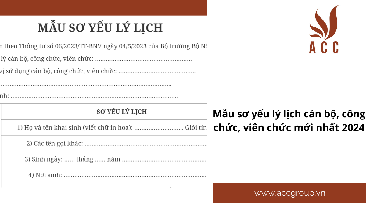 Mẫu sơ yếu lý lịch cán bộ, công chức, viên chức mới nhất 2024