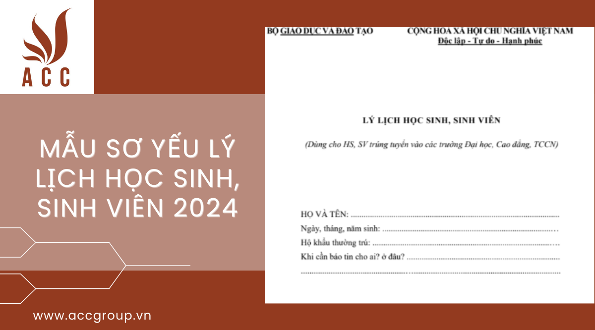 Mẫu sơ yếu lý lịch học sinh, sinh viên 2024