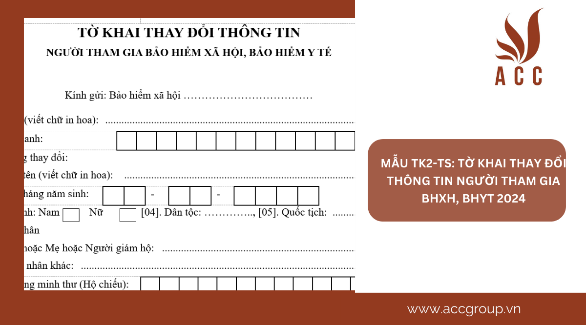 Mẫu TK2-TS: Tờ khai thay đổi thông tin người tham gia BHXH, BHYT 2024