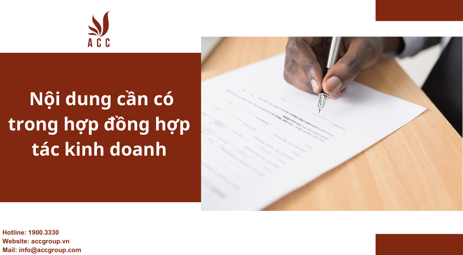 Nội dung cần có trong hợp đồng hợp tác kinh doanh