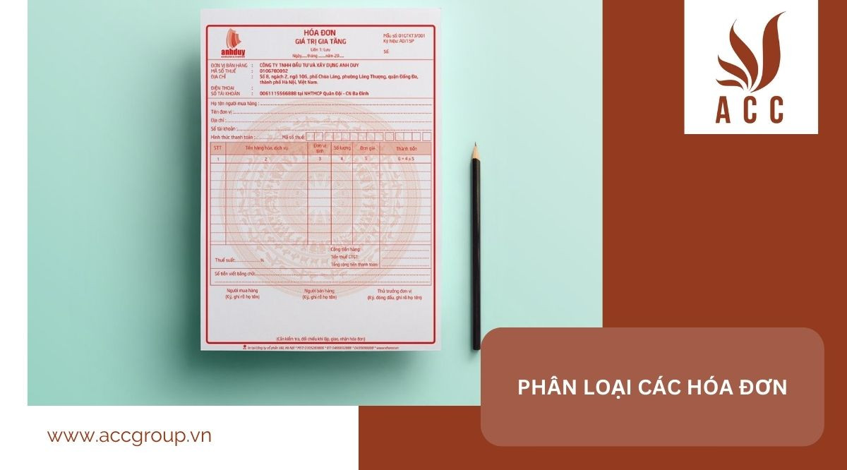 Phân loại các hóa đơn